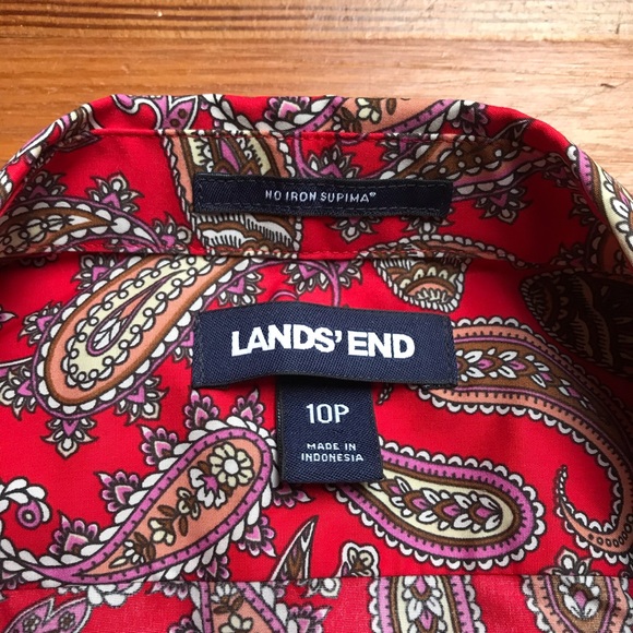 Lands’ End No Iron Supima Button Down Top, EUC, 10P - Picture 4 of 14